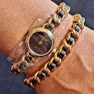 NWT-Wristwatch Park Lane, black and gold.